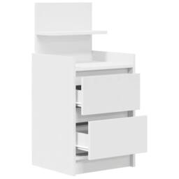 Berkfield Home Durable Bedside Cabinet with 2 Drawers White 38x34x80 cm - Size: 38 x 34 x 80 cm - thumbnail 5