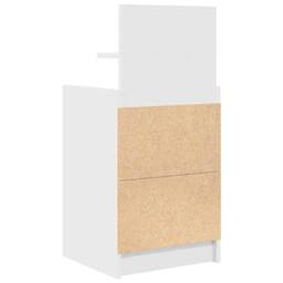 Berkfield Home Durable Bedside Cabinet with 2 Drawers White 38x34x80 cm - Size: 38 x 34 x 80 cm - thumbnail 8
