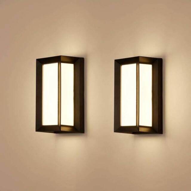 Kelvenix 2x Modern 18W LED Wall Light Outdoor indoor Wall Lamp IP65 Lamp in Black - image 1