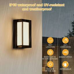 Kelvenix 2x Modern 18W LED Wall Light Outdoor indoor Wall Lamp IP65 Lamp in Black - thumbnail 6