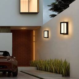 Kelvenix 2x Modern 18W LED Wall Light Outdoor indoor Wall Lamp IP65 Lamp in Black - thumbnail 4