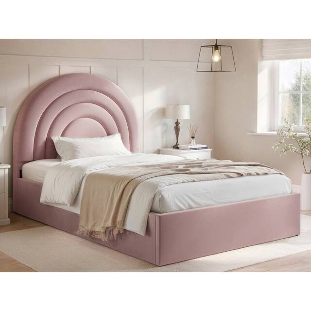 Flair Ava Small Double Ottoman Bed in Pink - image 1