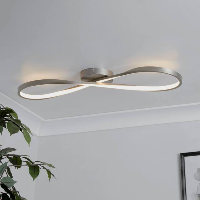 Lighting Collection Minimalist Loop‑Form LED Semi‑Flush Ceiling Light in Bronze - image 1