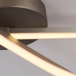 Lighting Collection Minimalist Loop‑Form LED Semi‑Flush Ceiling Light in Bronze - thumbnail 4