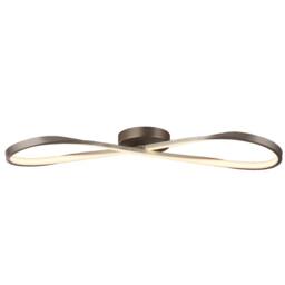Lighting Collection Minimalist Loop‑Form LED Semi‑Flush Ceiling Light in Bronze - thumbnail 2