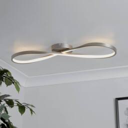 Lighting Collection Minimalist Loop‑Form LED Semi‑Flush Ceiling Light in Bronze - thumbnail 1