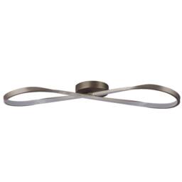 Lighting Collection Minimalist Loop‑Form LED Semi‑Flush Ceiling Light in Bronze - thumbnail 3