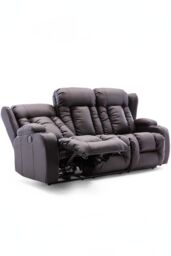More4Homes Caesar Electric Recliner Bonded Leather 1+3 Seater Sofa Set in Brown - thumbnail 3