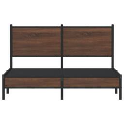 Berkfield Home Metal Bed Frame without Mattress Brown Oak 137x190 cm - thumbnail 5