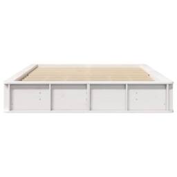 Berkfield Home Bed Frame with Lift-Up Storage in White, 160 x 200 cm, Solid Pine in White - Size: 160 x 200 cm - thumbnail 5
