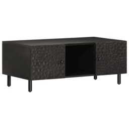 Berkfield Home Coffee Table Black 100x54x40 cm Solid Wood Mango - Size: 100 x 54 x 40 cm - thumbnail 2