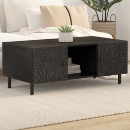 Berkfield Home Coffee Table Black 100x54x40 cm Solid Wood Mango - Size: 100 x 54 x 40 cm