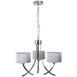 Pagazzi Justina 3 Light Polished Chrome Chandelier With Silver String Shade - thumbnail 3