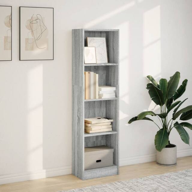 Berkfield Home Decorative Bookcase Grey Sonoma 40x24x143 cm Engineered Wood - Size: 40 x 24 x 143 cm - image 1