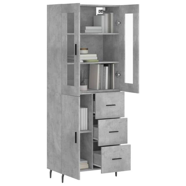 Berkfield Home Highboard Concrete Grey 69.5x34x180 cm Engineered Wood - image 1