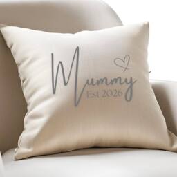 Aye Do Gifts Women's Mummy Est. 2026 Cushion in Beige - Size: 40 cm x 40 cm