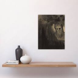 "Artery8 Apparition Eerie Charcoal Painting Redon Vintage Wall Art Print Poster in Grey - Size: W12"" x H16""" - thumbnail 4