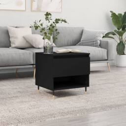 Berkfield Home Coffee Table Black 50x46x50 cm Engineered Wood - Size: 50 x 46 x 50 cm - thumbnail 2