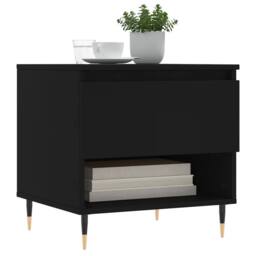 Berkfield Home Coffee Table Black 50x46x50 cm Engineered Wood - Size: 50 x 46 x 50 cm - thumbnail 3