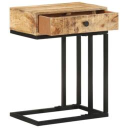 Berkfield Home U-Shaped Side Table 45x30x61 cm Solid Mango Wood in Brown - Size: 45 x 30 x 61 cm - thumbnail 2