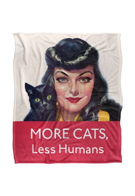 Ephemera More Cats, Less Humans Silky Touch Super Soft Throw Blanket 152 X 127 cm in White - image 1