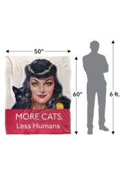 Ephemera More Cats, Less Humans Silky Touch Super Soft Throw Blanket 152 X 127 cm in White - thumbnail 5
