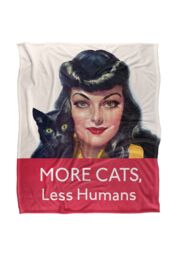 Ephemera More Cats, Less Humans Silky Touch Super Soft Throw Blanket 152 X 127 cm in White - thumbnail 1