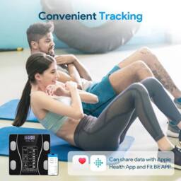 Kelvenix Body Fat Scale 180kg Bluetooth Smart BMI Digital Wireless Weight & APP in Black - thumbnail 4