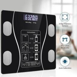 Kelvenix Body Fat Scale 180kg Bluetooth Smart BMI Digital Wireless Weight & APP in Black - thumbnail 3