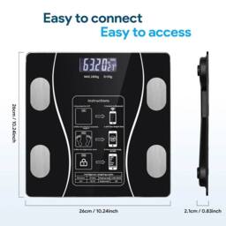 Kelvenix Body Fat Scale 180kg Bluetooth Smart BMI Digital Wireless Weight & APP in Black - thumbnail 2