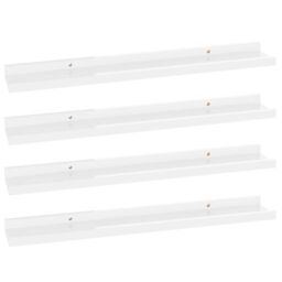Berkfield Home Wall Shelves 4 pcs High Gloss White 60x9x3 cm - Size: 60 x 9 x 3 cm - thumbnail 2