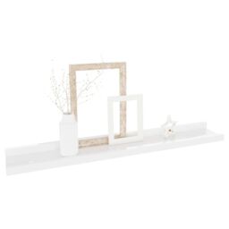 Berkfield Home Wall Shelves 4 pcs High Gloss White 60x9x3 cm - Size: 60 x 9 x 3 cm - thumbnail 3