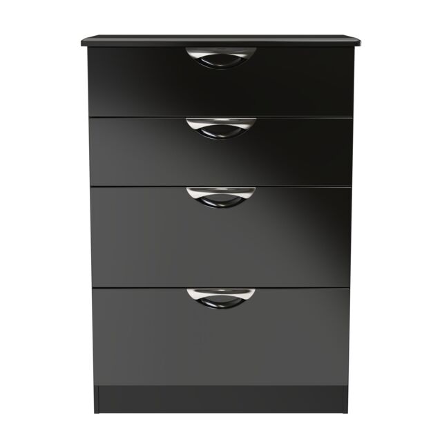 Ready Assembled 2 U Holborn 4 Drawer Deep Chest (Ready Assembled) in Black - Size: Medium - image 1