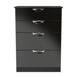 Ready Assembled 2 U Holborn 4 Drawer Deep Chest (Ready Assembled) in Black - Size: Medium - thumbnail 1