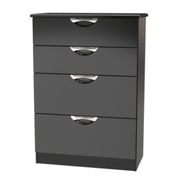 Ready Assembled 2 U Holborn 4 Drawer Deep Chest (Ready Assembled) in Black - Size: Medium - thumbnail 3