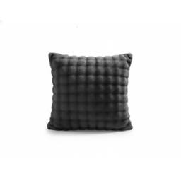 Snug City Square Teddy Design Cushion Cover Soft Plush Decorative Cushion Case in Grey - Size: 45 cm x 45 cm - thumbnail 1