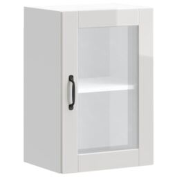 Berkfield Home Kitchen Wall Cabinet with Glass Door¬†Porto High Gloss White - thumbnail 2