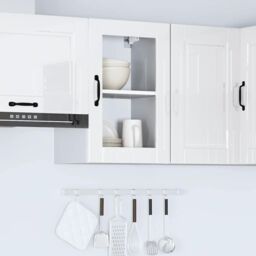 Berkfield Home Kitchen Wall Cabinet with Glass Door¬†Porto High Gloss White - thumbnail 4