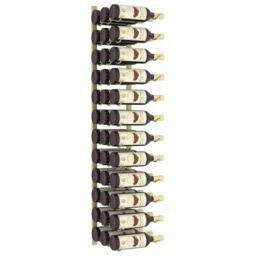 Berkfield Home Wall Mounted Wine Rack for 36 Bottles Gold Iron - thumbnail 3