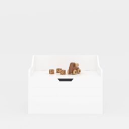 Xample Wooden Toy Box, Kids Bench & Storage Chest Cabinet with Safety Hinged Lid in White - thumbnail 3