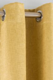 Enhanced Living 'Vogue' Ochre Eyelet Thermal Noise Reducing Dim Out Curtains Pair in Yellow - Size: 117 cm width x 229 cm drop - thumbnail 2