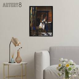 "Artery8 Allegory of the Catholic Faith Vermeer Vintage Framed Canvas Wall Art - Size: W12"" x H16""" - thumbnail 3