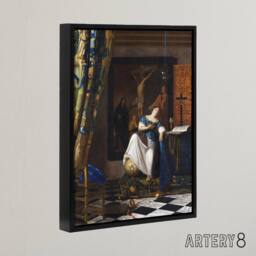 "Artery8 Allegory of the Catholic Faith Vermeer Vintage Framed Canvas Wall Art - Size: W12"" x H16""" - thumbnail 2