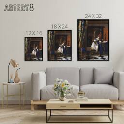 "Artery8 Allegory of the Catholic Faith Vermeer Vintage Framed Canvas Wall Art - Size: W12"" x H16""" - thumbnail 4