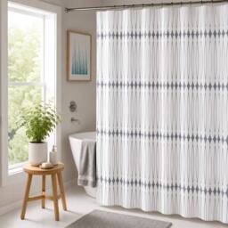 Showerdrape Linea Shower curtain & Laguna Grey Anti Slip Bath Mat - Size: 180 cm width x 180 cm drop - thumbnail 2