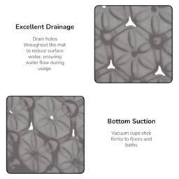 Showerdrape Linea Shower curtain & Laguna Grey Anti Slip Bath Mat - Size: 180 cm width x 180 cm drop - thumbnail 4
