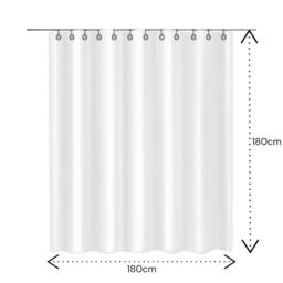 Showerdrape Linea Shower curtain & Laguna Grey Anti Slip Bath Mat - Size: 180 cm width x 180 cm drop - thumbnail 6