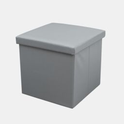 Home Republic Faux Leather Foldable Storage Ottoman in Grey - Size: Large - thumbnail 2