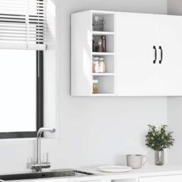 Berkfield Home Hanging Cabinet White 20x29.5x60 cm Engineered Wood - thumbnail 1