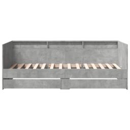 Berkfield Home Daybed with Drawers without Mattress Concrete Grey 90x190 cm Single - thumbnail 4